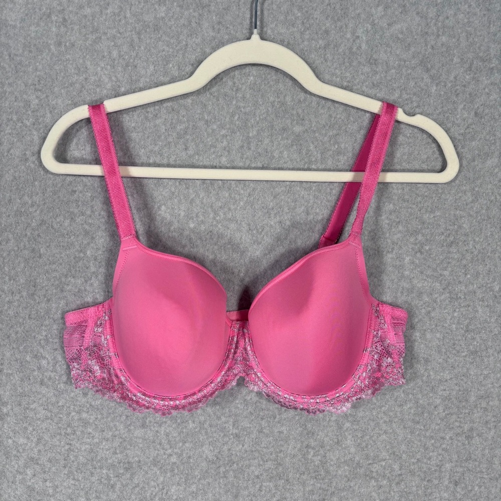 Wacoal 38B Bra 853191 Embrace Lace Underwire Lightly Padded T-Shirt Pink Molded